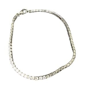 EJ Sterling Silver 925 Cubic Zirconia Tennis Bracelet 8.5 Inch Round Cut CZ Box